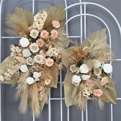 Boho Pampas Grass esküvői ív elrendezése